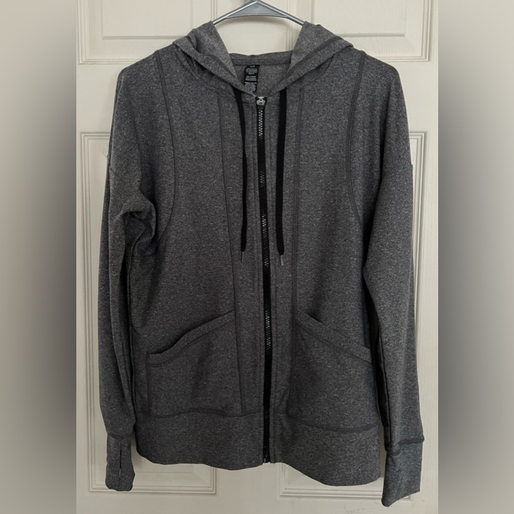 RBX Athletic Front Zip Two Pocket Dark Gray Hoodie, Size S